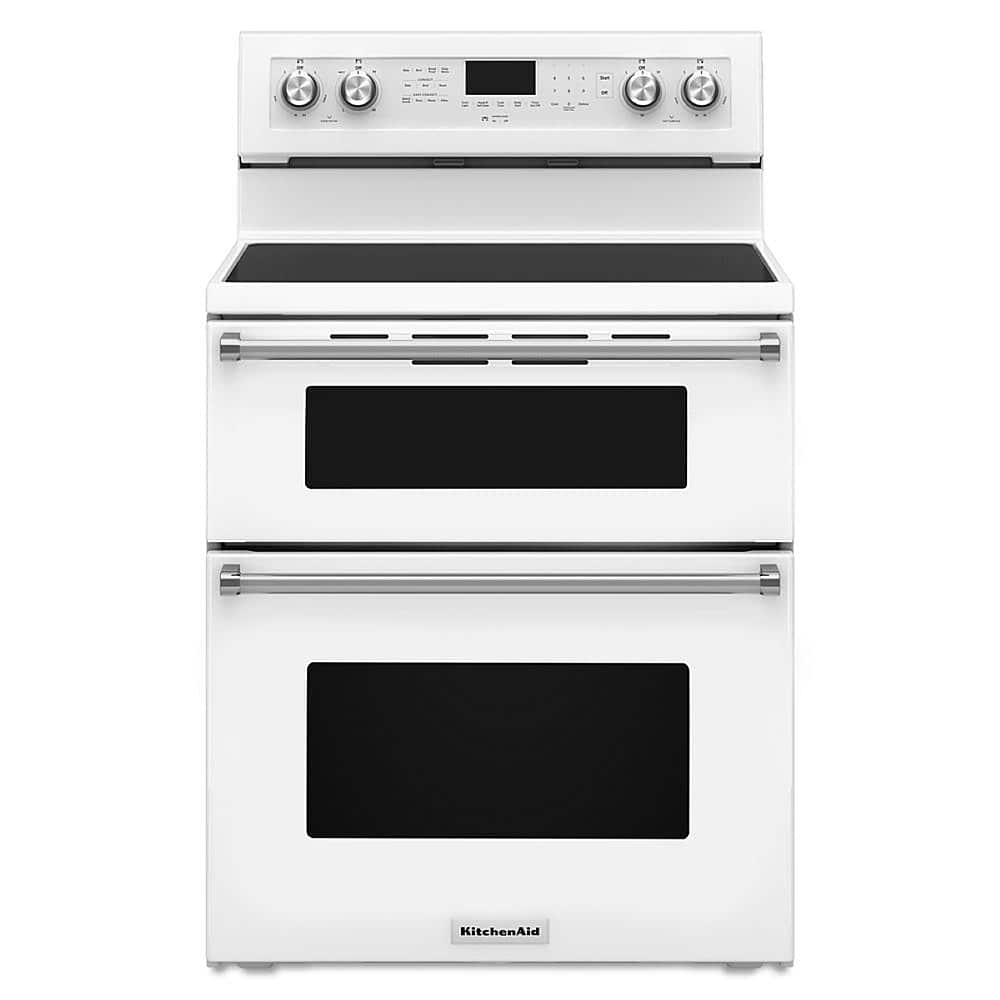 KitchenAid Electric Double Oven Convection Range 6.7 Cu. Ft KFED500EWH - Image 1