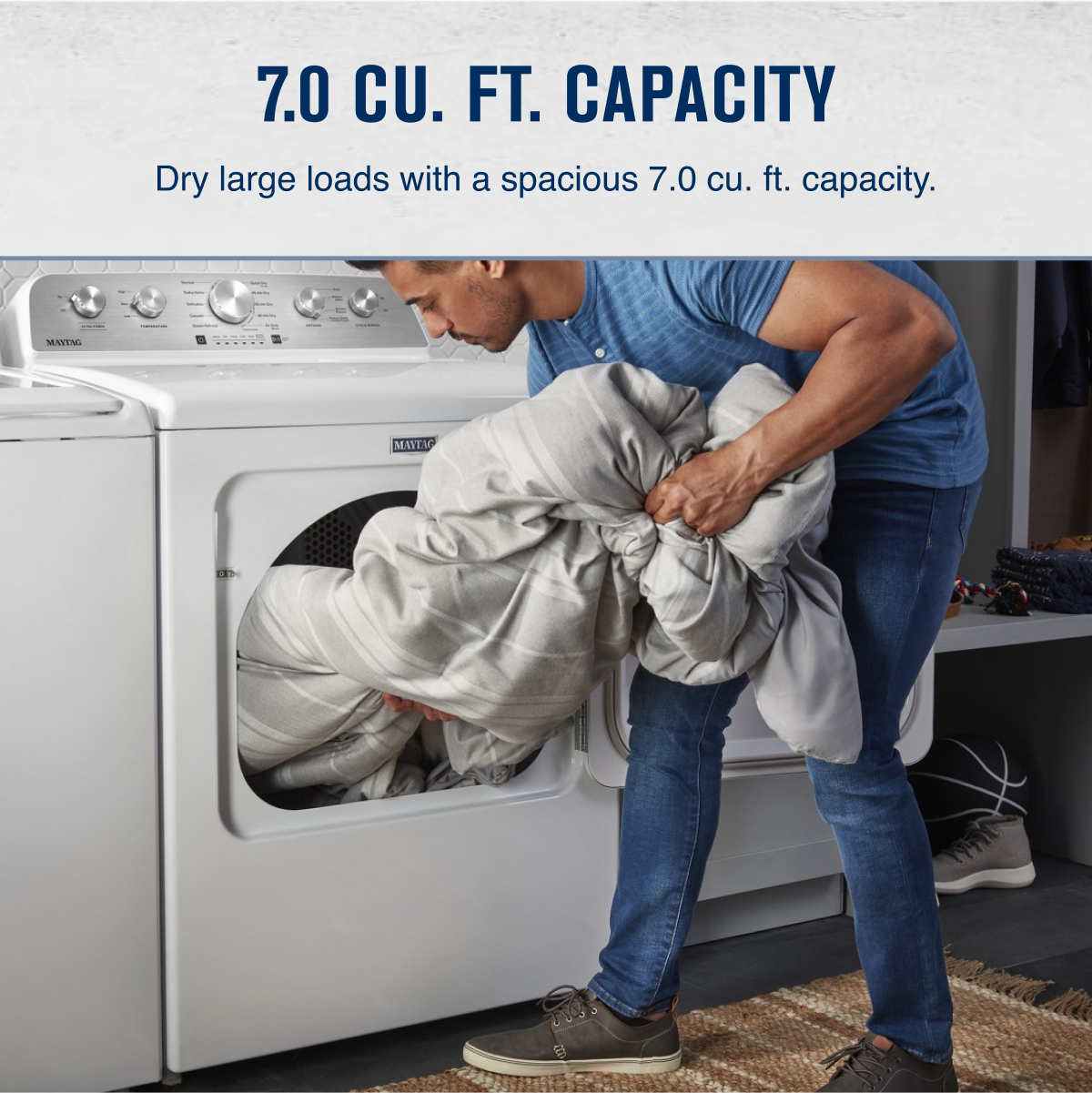 Maytag Electric Dryer Wrinkle Prevent 7.0 Cu. Ft White MED4500MW - Image 7