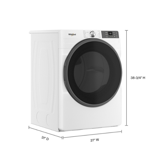 Whirlpool 7.4 cu. ft Smart Front Load Gas Dryer WGD5720RW  White - Image 3