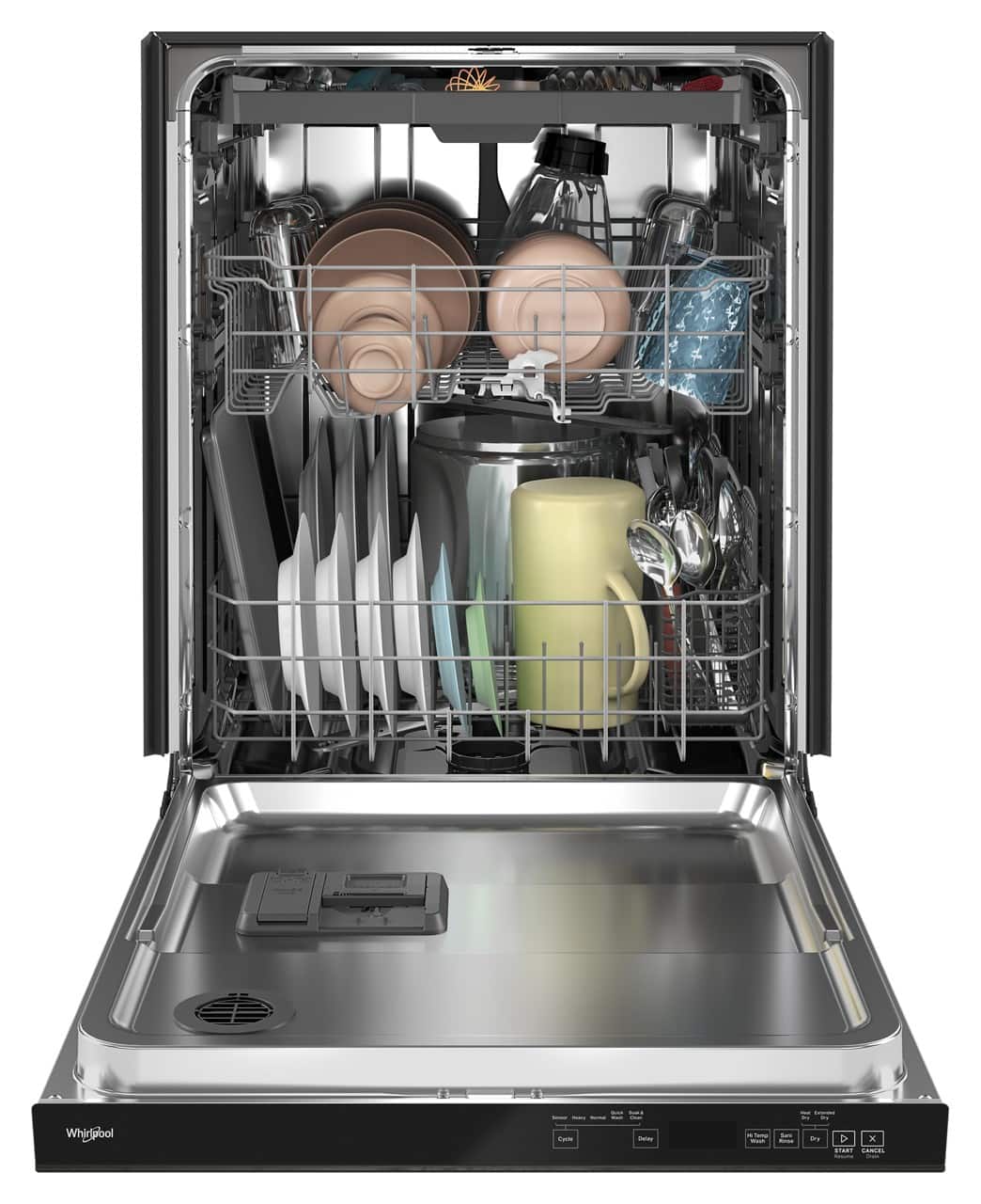 Whirlpool 24" Built-In 47 dBA Dishwasher w/ AI Intelligent Wash Black WDTA50SAKV - Image 2