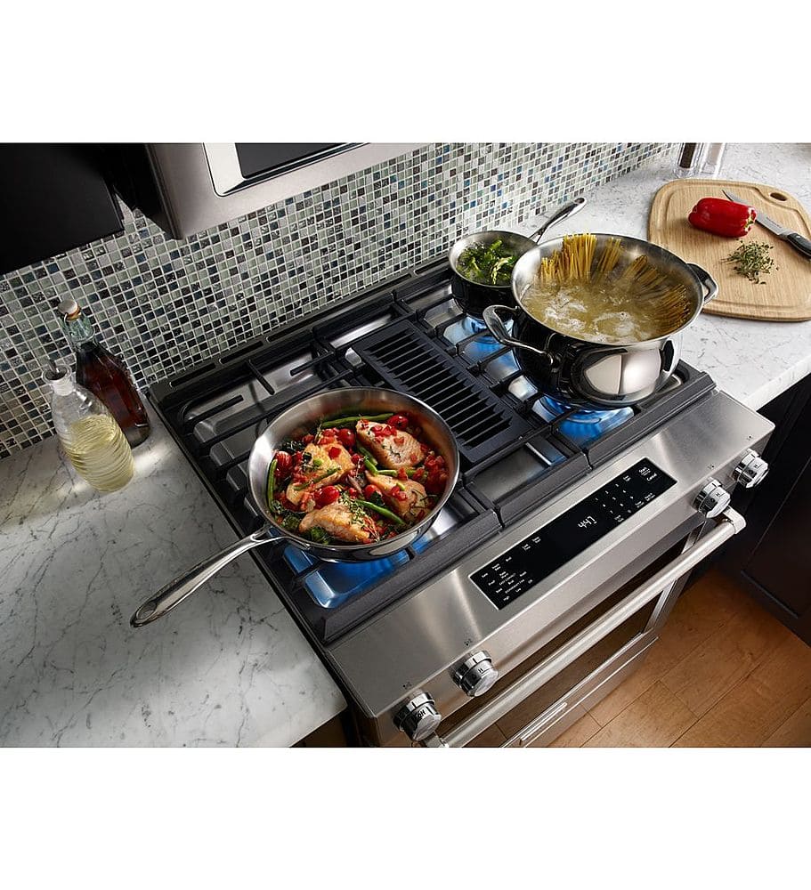 KitchenAid 30" Slide-In Gas Range 6.4 cu. ft Convection Stainless KSDG950ESS - Image 7