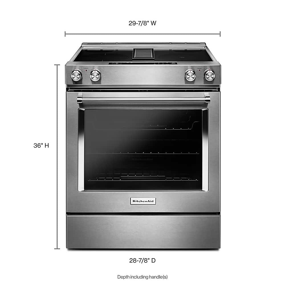 KitchenAid Slide-In Electric Downdraft Convection Range 6.4 Cu. Ft KSEG950ESS - Image 2
