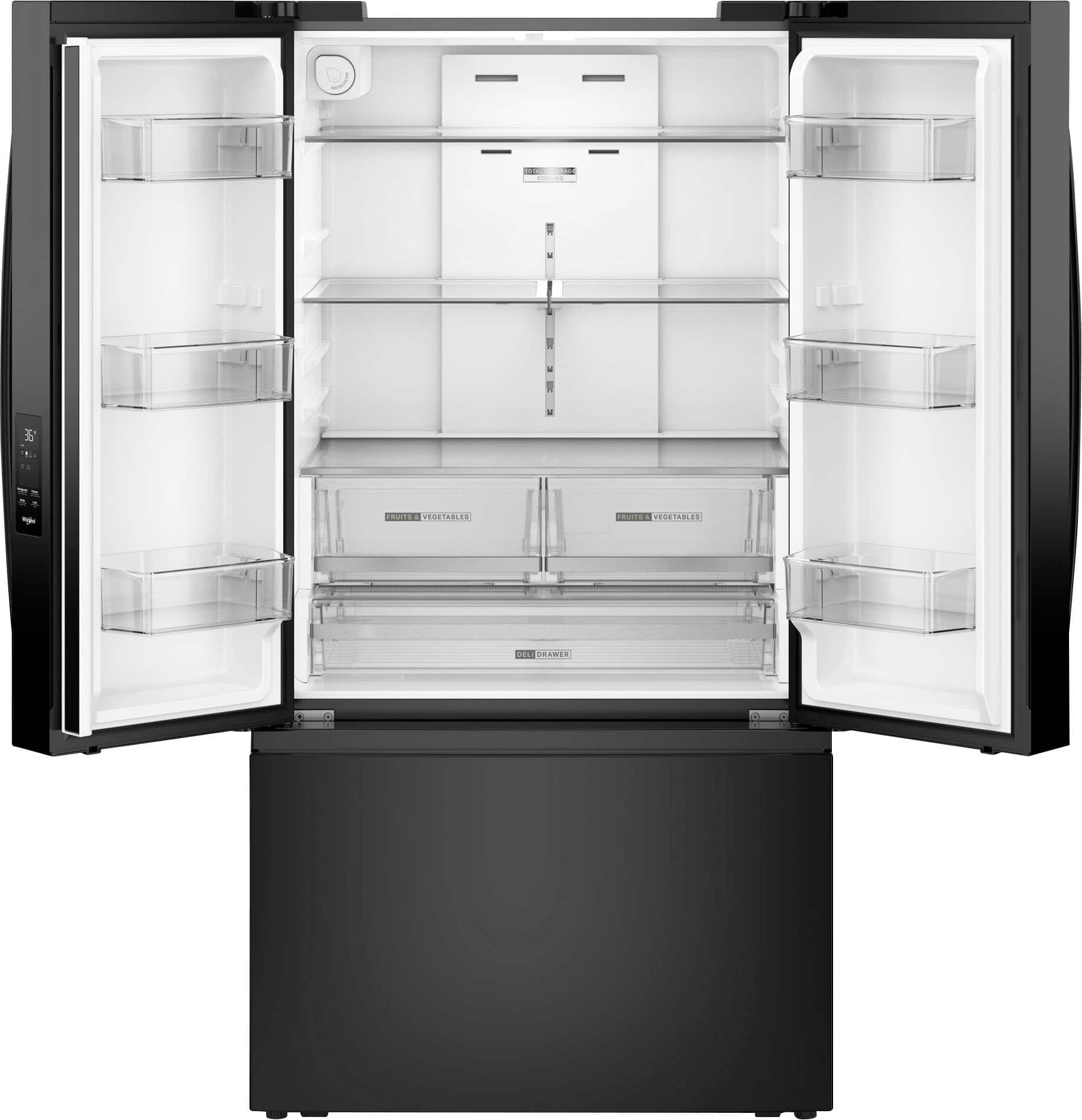 Whirlpool 36" French Door Refrigerator Ice maker Black 31 cu. ft WRFF3136SB - Image 2