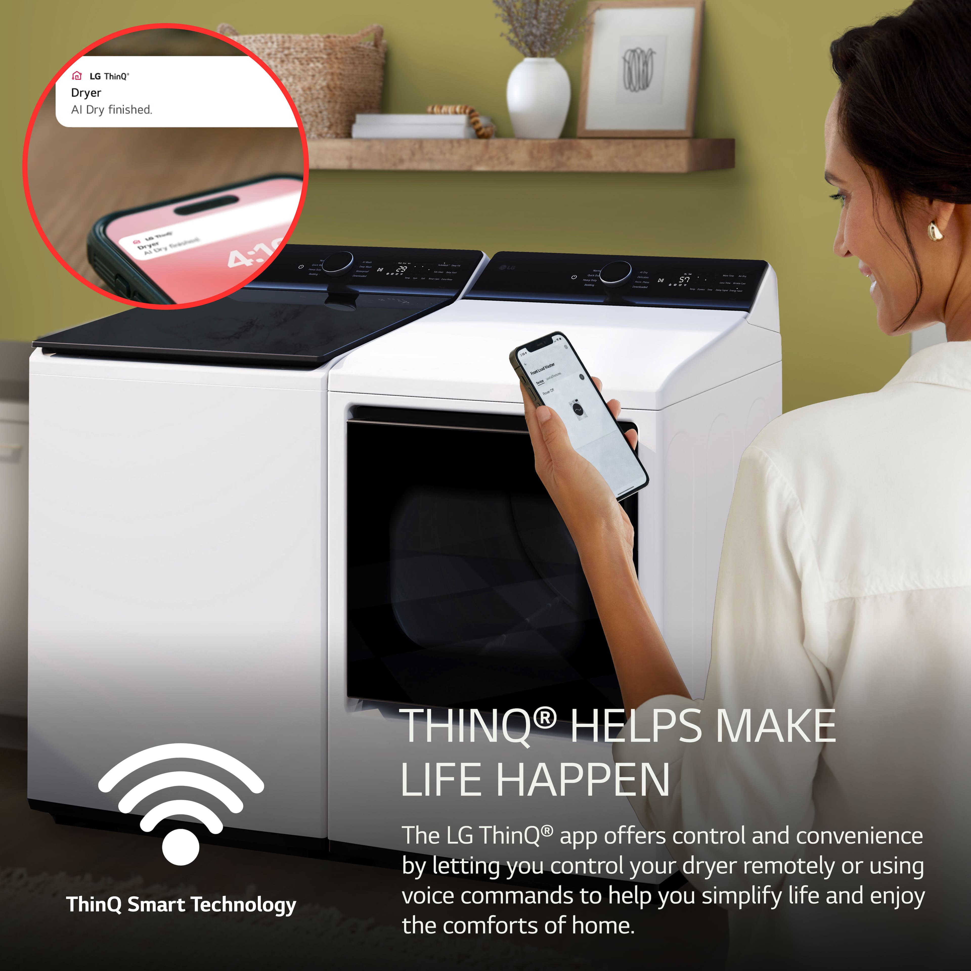 LG Gas Dryer w/ EasyLoad Door 7.3 Cu. Ft Smart DLG8401WE - Image 4