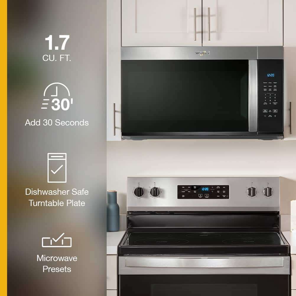 Whirlpool Over-the-Range 300 CFM Microwave 1.7 Cu. Ft Stainless Steel WMMS3130RS - Image 2