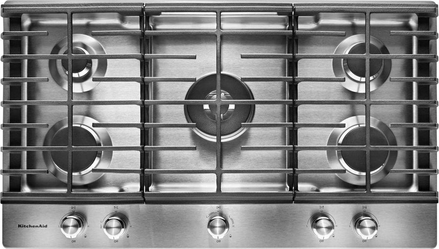 KitchenAid 36" Gas Cooktop Stainless Steel KCGS556ESS - Image 1