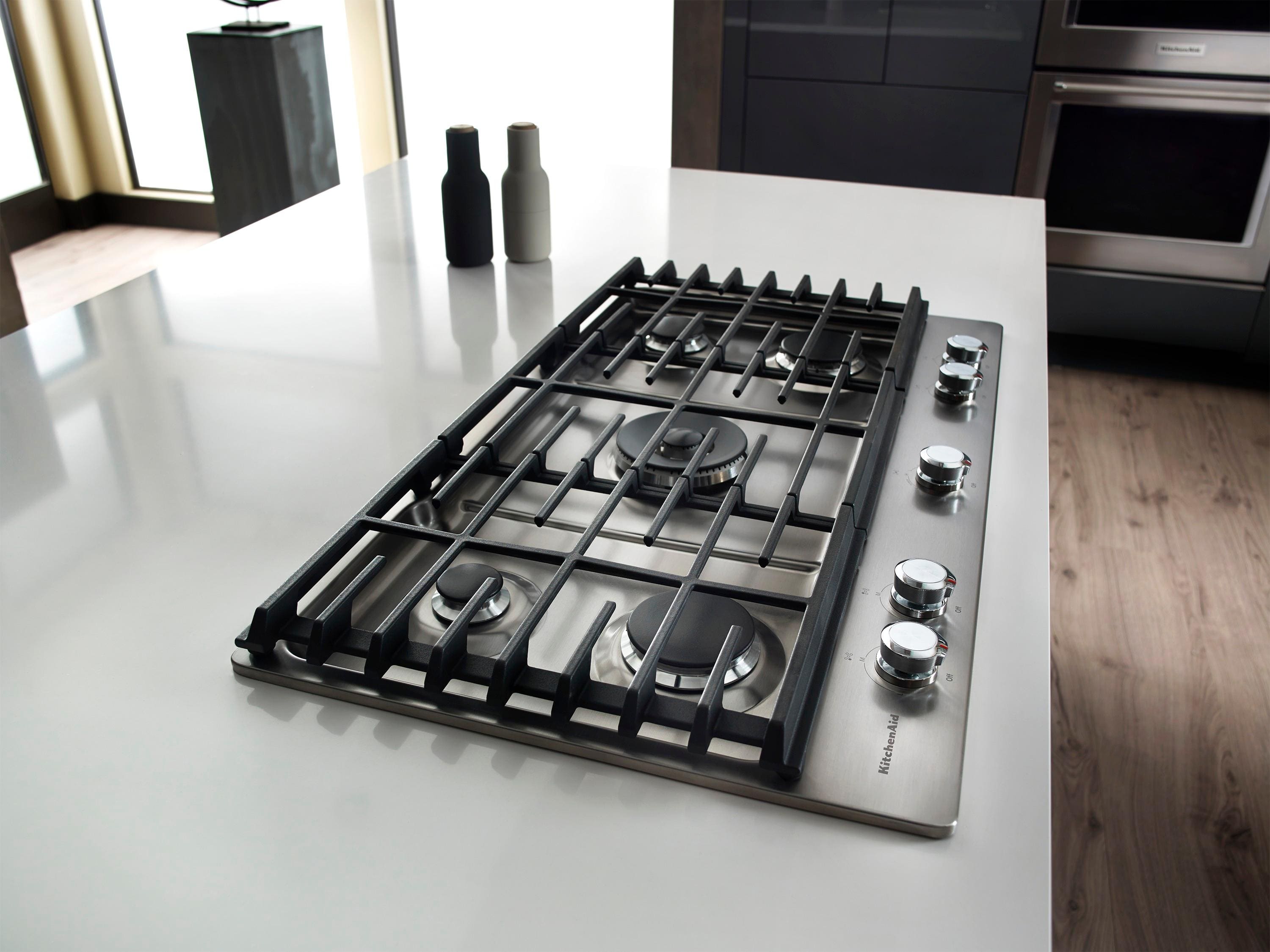 KitchenAid 36" Gas Cooktop Stainless Steel KCGS556ESS - Image 3