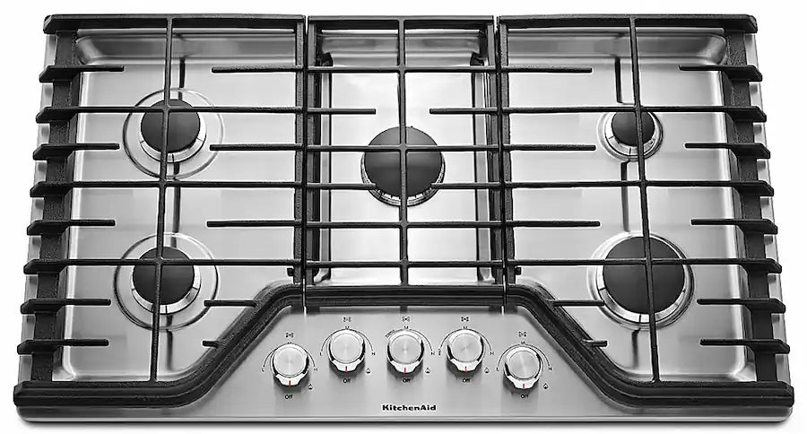 KitchenAid KCGS356ESS 36" Built-In Gas Cooktop w/ 5 Burners in SS