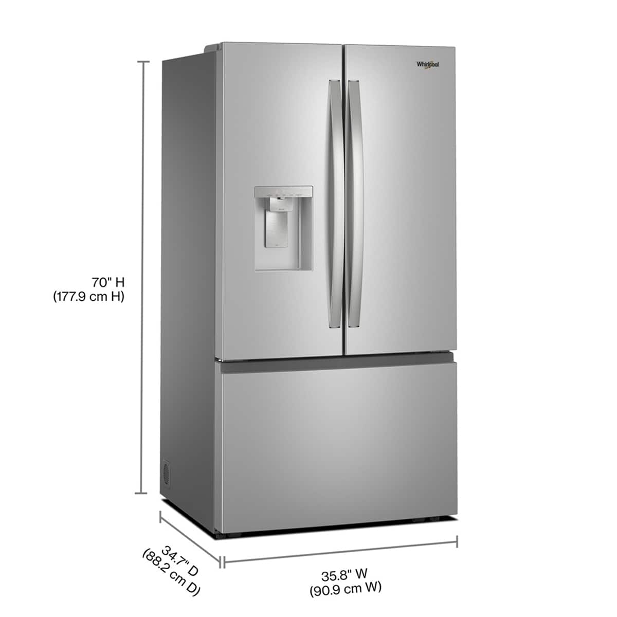 Whirlpool 36" French Door Refrigerator w/ Dual Ice maker 30 cu. ft WRFF3736SZ - Image 3