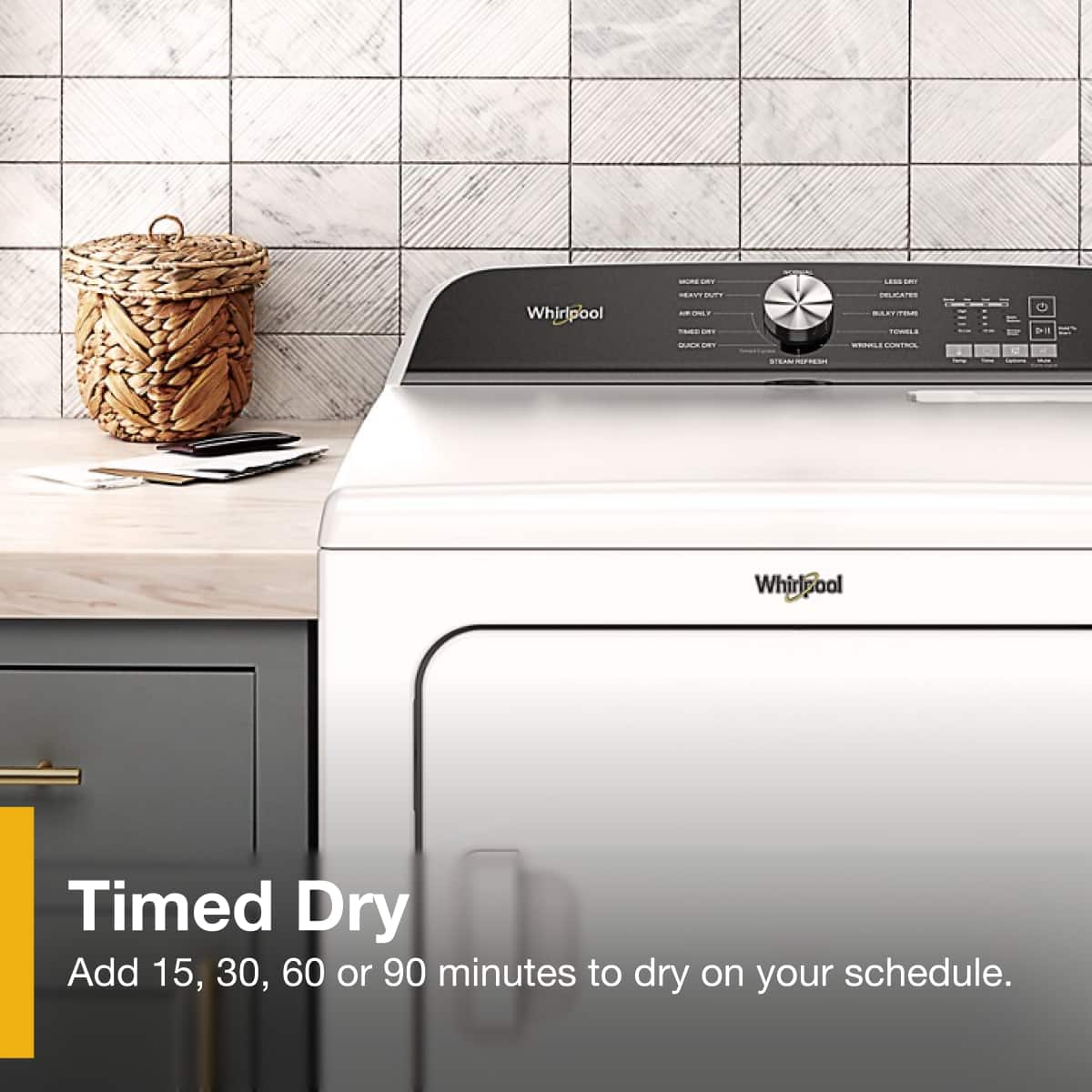 Whirlpool Gas Dryer w/ Steam 7.0 Cu. Ft WGD6150PW - Image 8