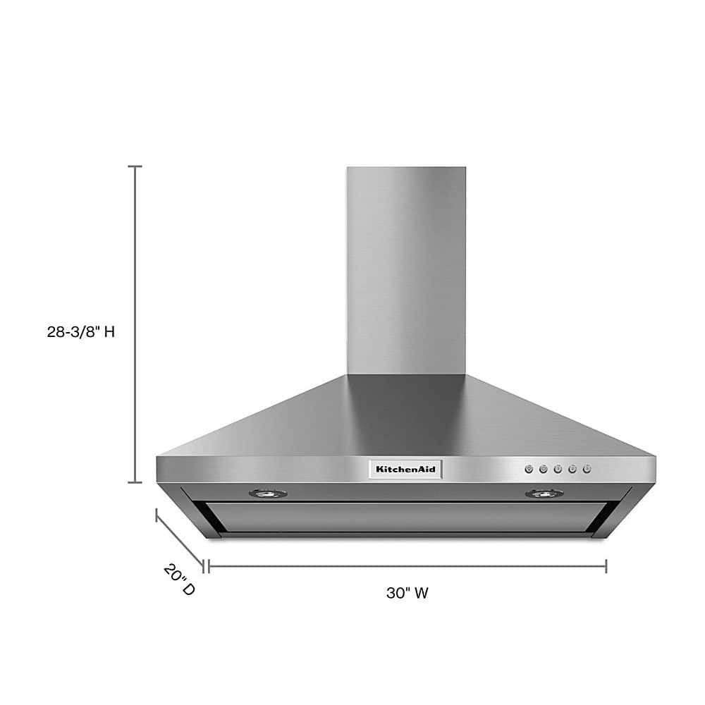 KitchenAid 30" 400 CFM Wall Mount Range Hood Stainless Steel KVWB400DSS - Image 2