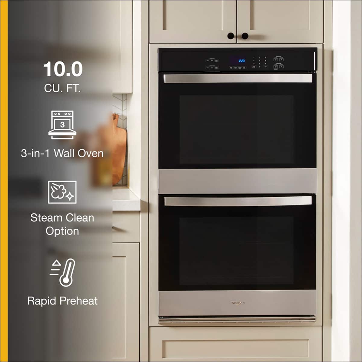 Whirlpool Double Wall Oven w/ Steam Clean Option Stainless Steel WOED3030LS - Image 2