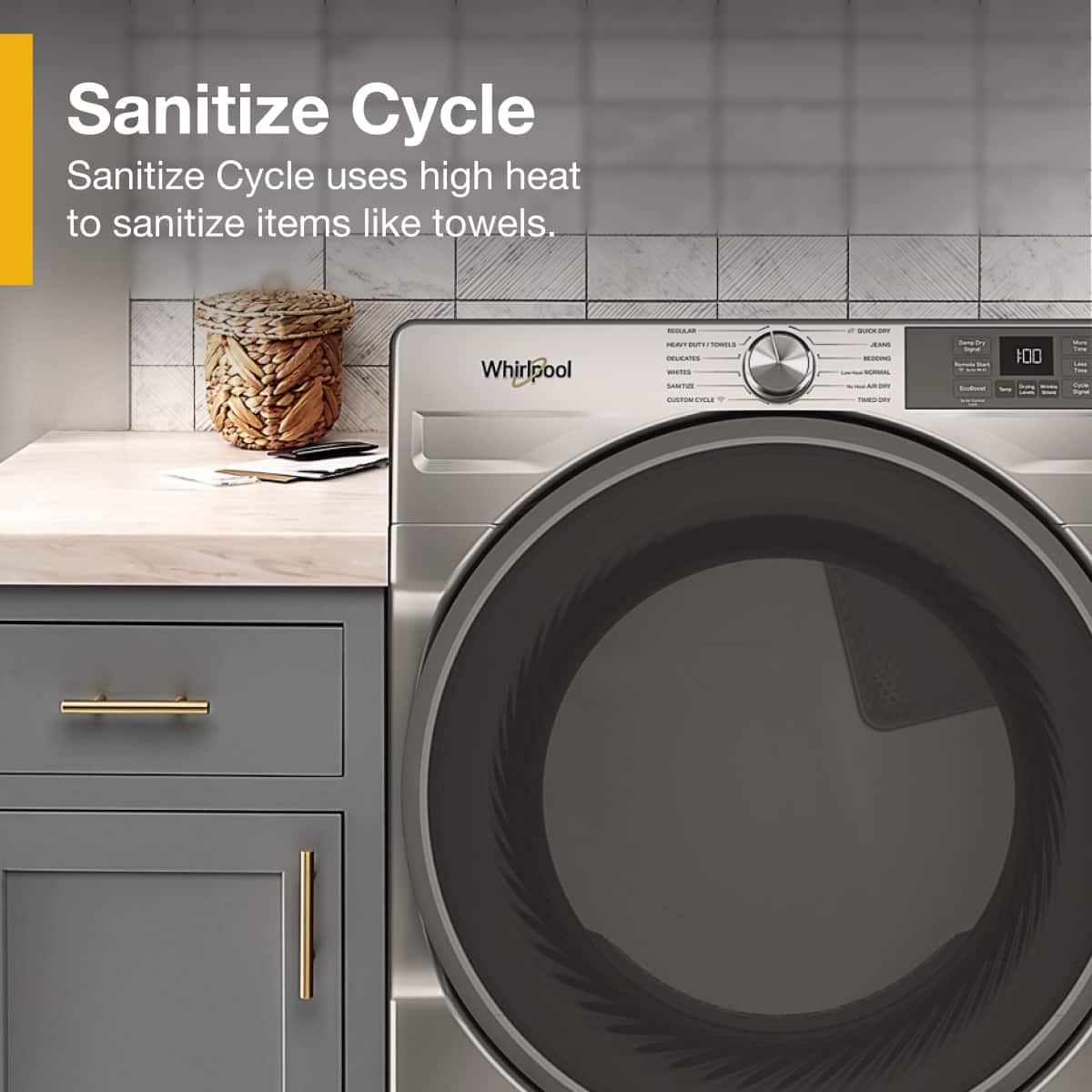 Whirlpool Electric Front Load Dryer 7.4 Cu. Ft Smart Radiant Silver WED5720RR - Image 9