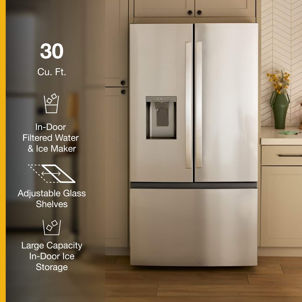 Whirlpool 36" French Door Refrigerator Ice maker 30 cu. ft Stainless WRFF3536SZ - Image 2