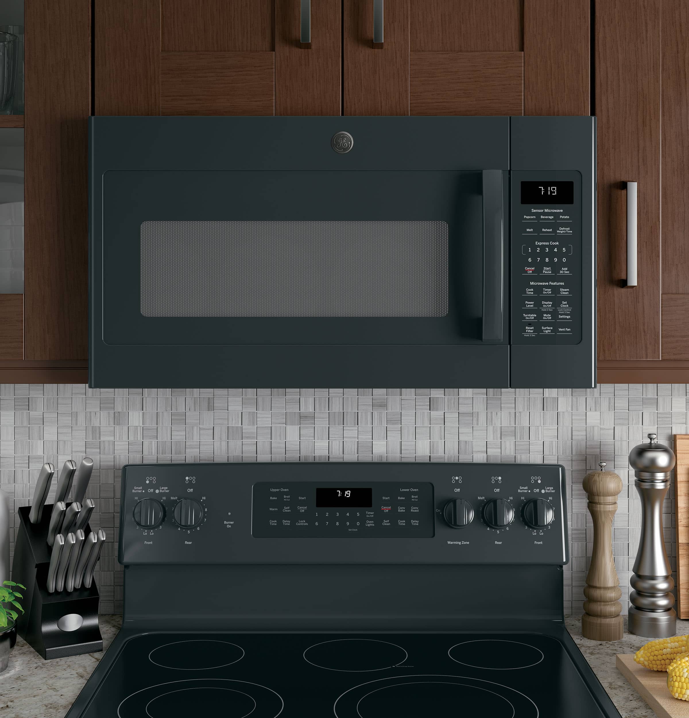 GE Over-the-Range 400 CFM Microwave 1.9 Cu. Ft Steam JVM7195DKBB - Image 3