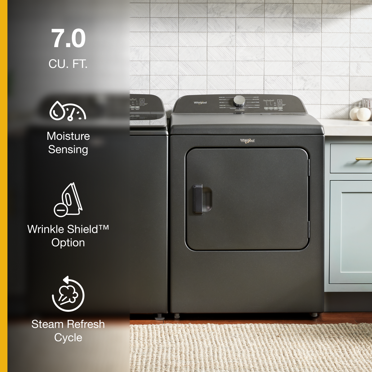 Whirlpool Electric Dryer 7.0 Cu. Ft WED6150PB - Image 2
