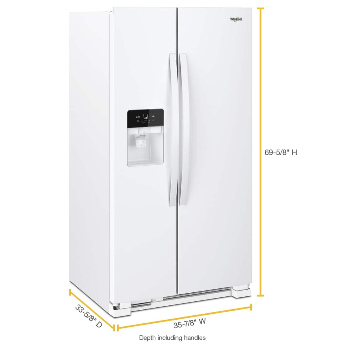 Whirlpool 36" Side-by-Side Refrigerator 25 cu. ft WRS325SDHW - Image 3