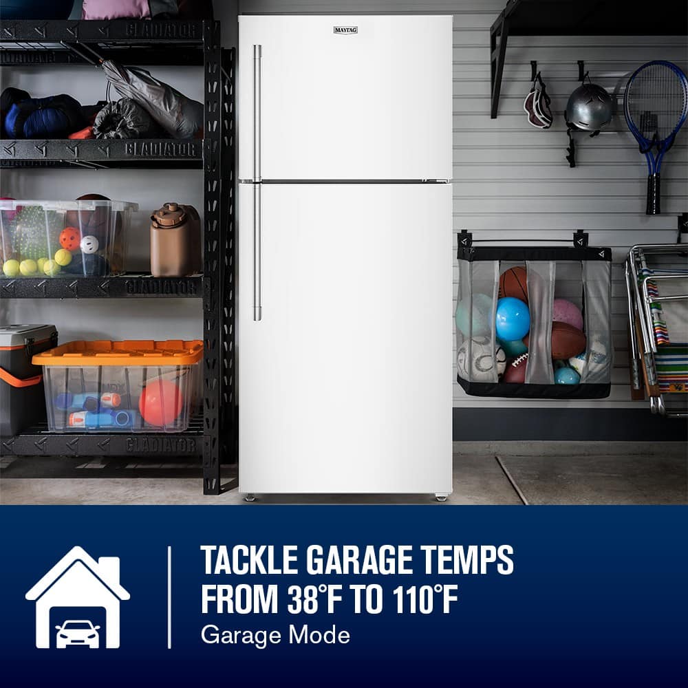 Maytag 30" Top Freezer Garage Ready Refrigerator 19 cu. ft White MRTX5119SW - Image 8