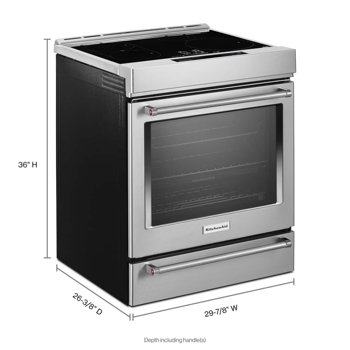 KitchenAid 30" Slide-In Electric Range 6.4 cu ft Induction Convection KSIS730PSS - Image 3