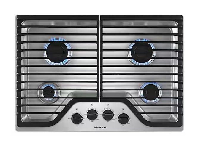 Amana AGC6540KFS 30" Natural Gas Cooktop w/ 4 Sealed Burners Stainless Steel