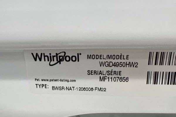 Whirlpool Gas Dryer 7 Cu. Ft. w/ Auto Dry WGD4950HW - Assessment Photo 10