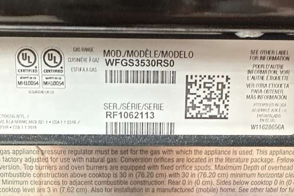 Whirlpool 30" Self Clean Gas Range w/ No Preheat Mode 5.3 cu. ft WFGS3530RS - Assessment Photo 10