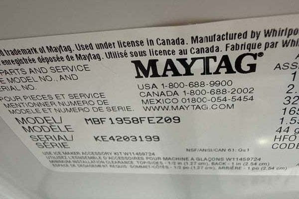 Maytag 30" 29" Bottom Freezer Refrigerator 19 cu. ft Stainless Steel MBF1958FEZ - Assessment Photo 10