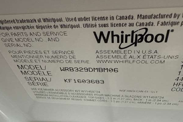 Whirlpool 30" Bottom Freezer Refrigerator 19 cu. ft Stainless Steel WRB329DMBM - Assessment Photo 10