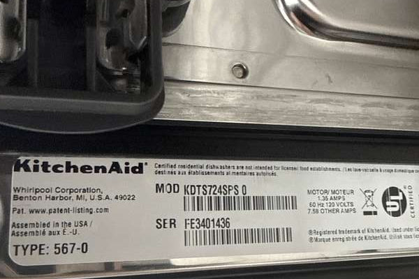 KitchenAid 24" Built-In 44 dBA Dishwasher w/ 3rd Rack & 360 Max Jets KDTS724SPS - Assessment Photo 10