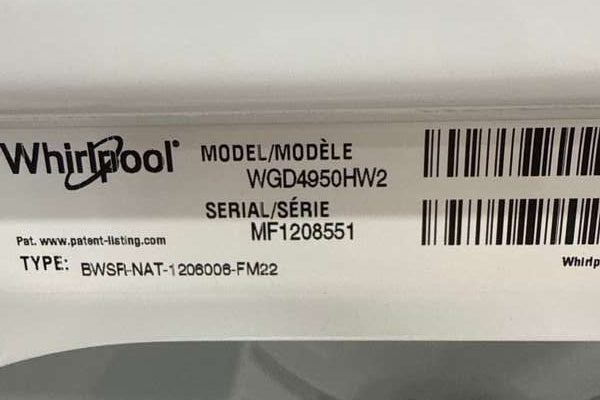 Whirlpool Gas Dryer 7 Cu. Ft w/ AutoDry WGD4950HW - Assessment Photo 10