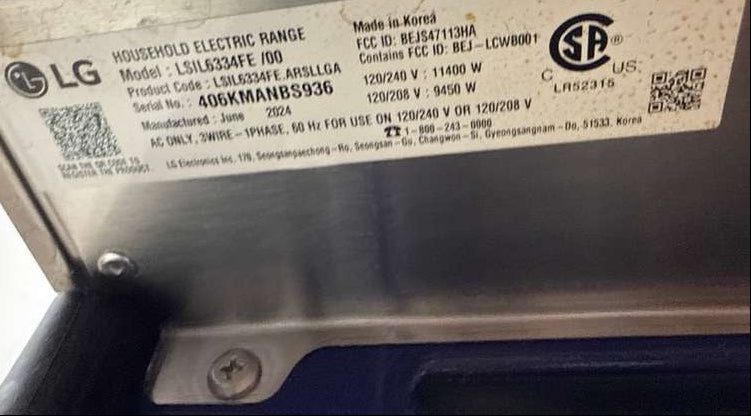 LG 30" Slide-In Electric Induction Convection Range Stainless Smart LSIL6334FE