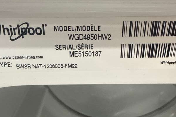 Whirlpool Gas Dryer 7 Cu. Ft WGD4950HW - Assessment Photo 10