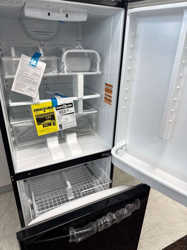 Whirlpool 30" Bottom Freezer Refrigerator 18.7 Cu. Ft. Black WRB329DMBB - Assessment Photo 10