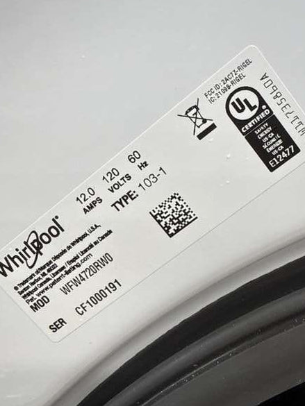Whirlpool Stackable Front Load Washer 4.5 Cu. Ft WFW4720RW - Assessment Photo 11