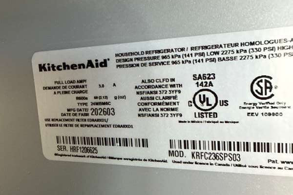 KitchenAid 36" French Door Counter-Depth Refrigerator 24 cu. ft KRFC236SPS - Assessment Photo 11