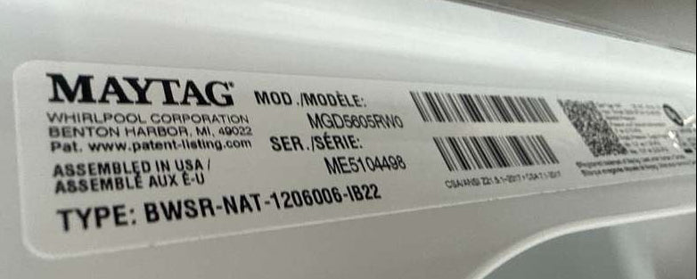 Maytag Gas Dryer 7.0 Cu. Ft MGD5605RW - Assessment Photo 11