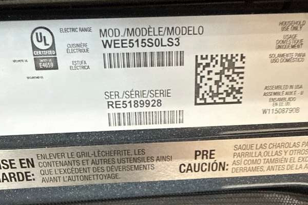 Whirlpool 30" Slide-In Electric Range 4.8 cu. ft Stainless Steel WEE515S0LS - Assessment Photo 11