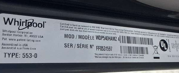 Whirlpool 24" Dishwasher 55 dBA Fingerprint Resistant Stainless Steel WDP540HAMZ - Assessment Photo 11