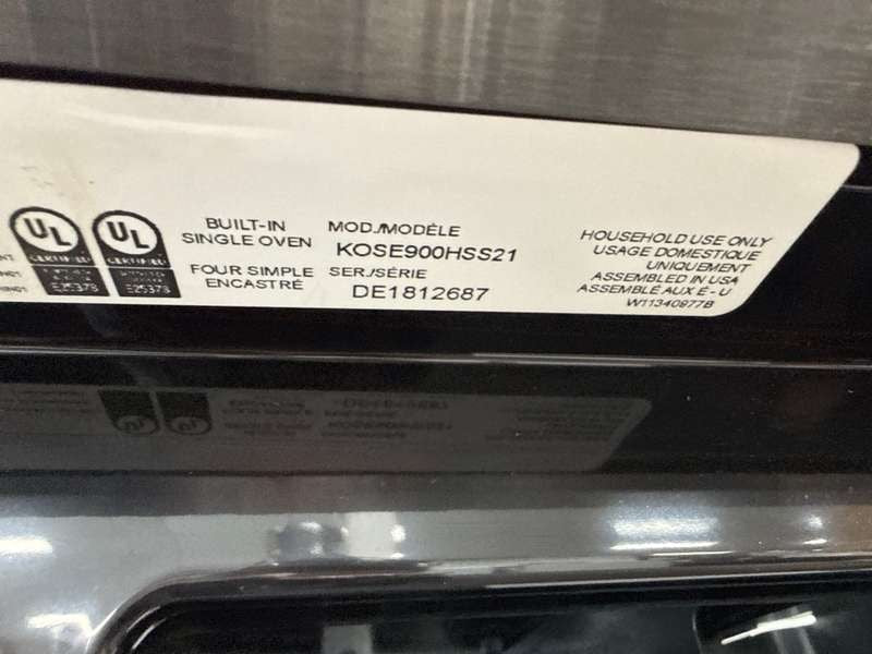 KitchenAid 30" Built-In Single Wall Oven Smart Convection KOSE900HSS - Assessment Photo 11