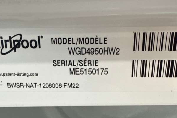 Whirlpool Gas Dryer 7 Cu. Ft WGD4950HW - Assessment Photo 11