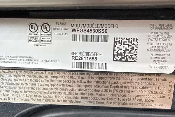 Whirlpool 30" Freestanding Gas Range 5.0 cu. ft Convection Steam WFGS4530SS - Assessment Photo 12