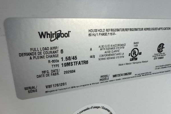Whirlpool 30" Garage Ready Top Freezer Refrigerator 19.2 cu. ft WRTX7419SZ - Assessment Photo 12