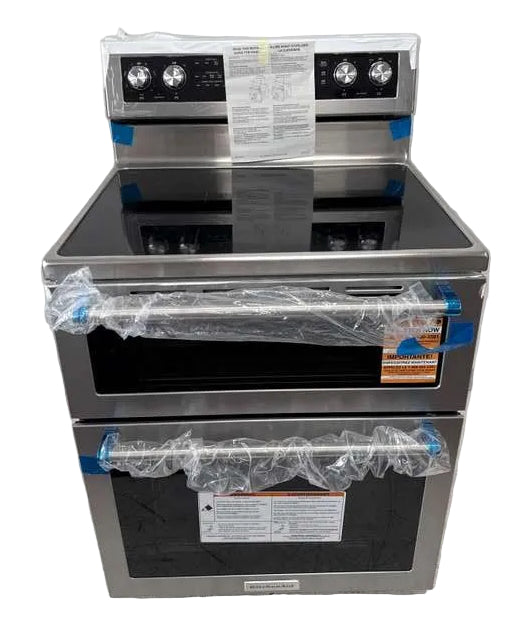 KitchenAid 30" Double Oven Electric Range 6.7 cu. ft Convection KFED500ESS - Assessment Photo 12