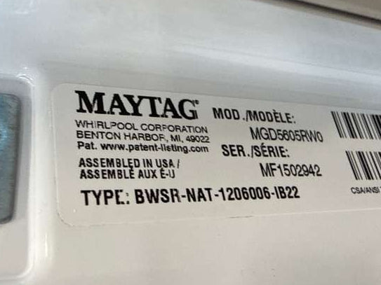 Maytag Gas Dryer  w/ Pet Pro & Extra Power 7.0 Cu. Ft MGD5605RW - Assessment Photo 12