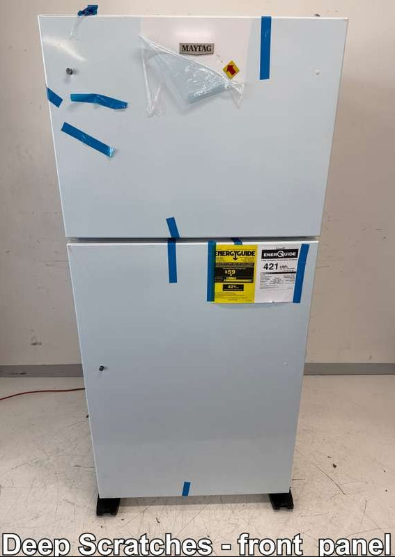 Maytag 30" Top Freezer Garage Ready Refrigerator 19 cu. ft White MRTX5119SW - Assessment Photo 12