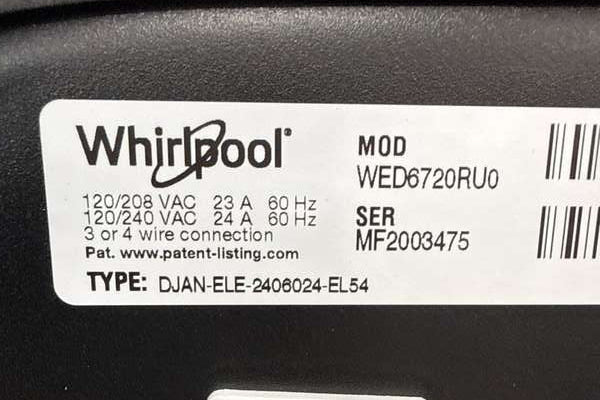 Whirlpool Electric Front Load Dryer 7.4 Cu. Ft Smart Steam Black WED6720RU - Assessment Photo 12