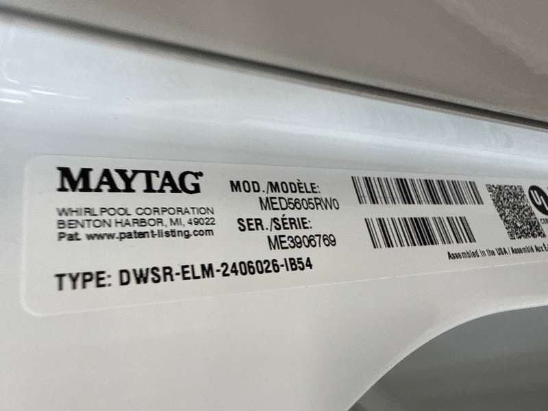Maytag Pet Pro Electric Dryer 7.0 Cu. Ft White MED5605RW - Assessment Photo 12