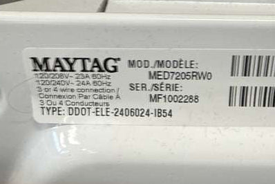 Maytag Electric Dryer 7.4 Cu. Ft. Smart MED7205RW - Assessment Photo 12
