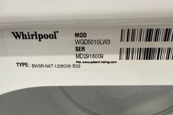 Whirlpool Gas Dryer 7.0 Cu. Ft WGD5010LW - Assessment Photo 12