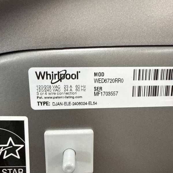Whirlpool Electric Stackable Dryer 7.4 Cu. Ft Smart Steam Silver WED6720RR - Assessment Photo 12